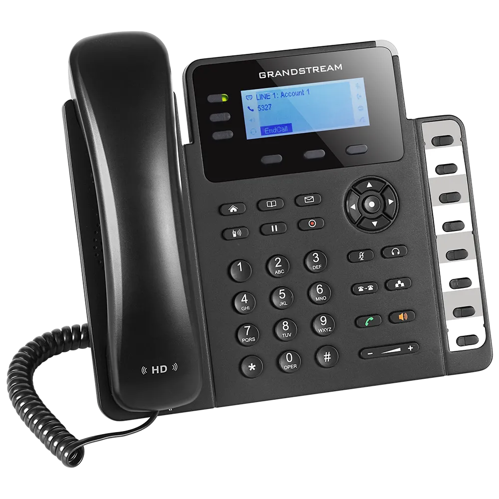 Grandstream Networks GXP1630 basic IP phone, 3 SIP accounts, 3 lines, 2x GbE, PoE 