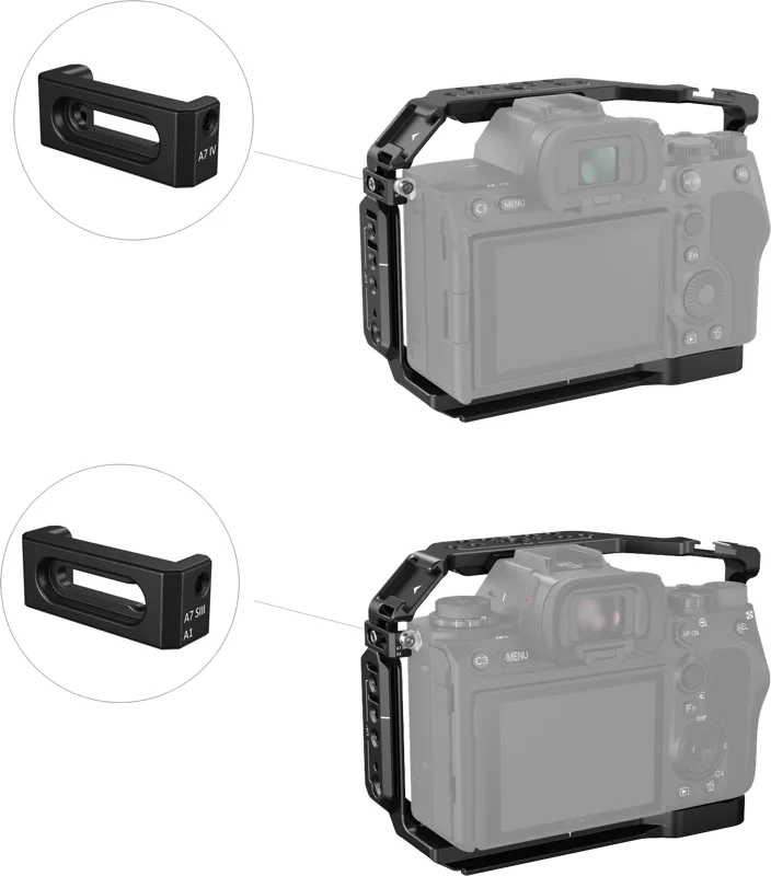 SmallRig Basic Cage Kit 3668C Sony A7R V, A7 IV si A7S III, maner ARRI 