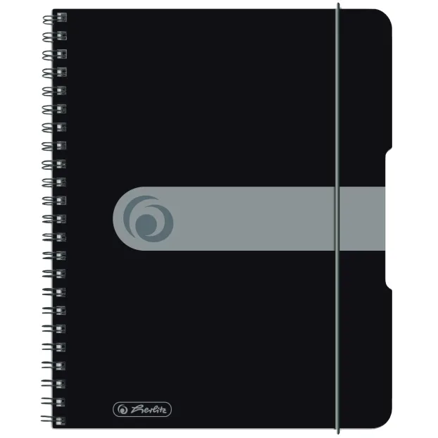 Herlitz Caiet A5 matematica spirala 80 file 80g, 4 perf, negru