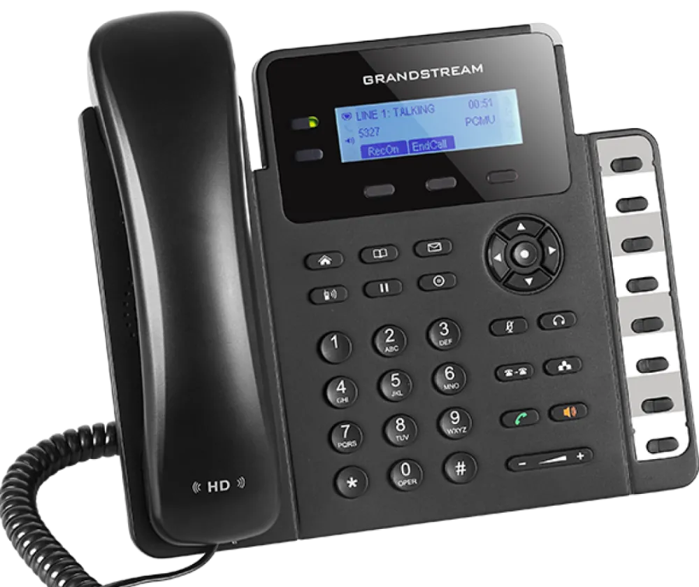 Grandstream Networks GXP1628 basic IP phone, 2 SIP accounts, 2 lines, 2x GbE, PoE 