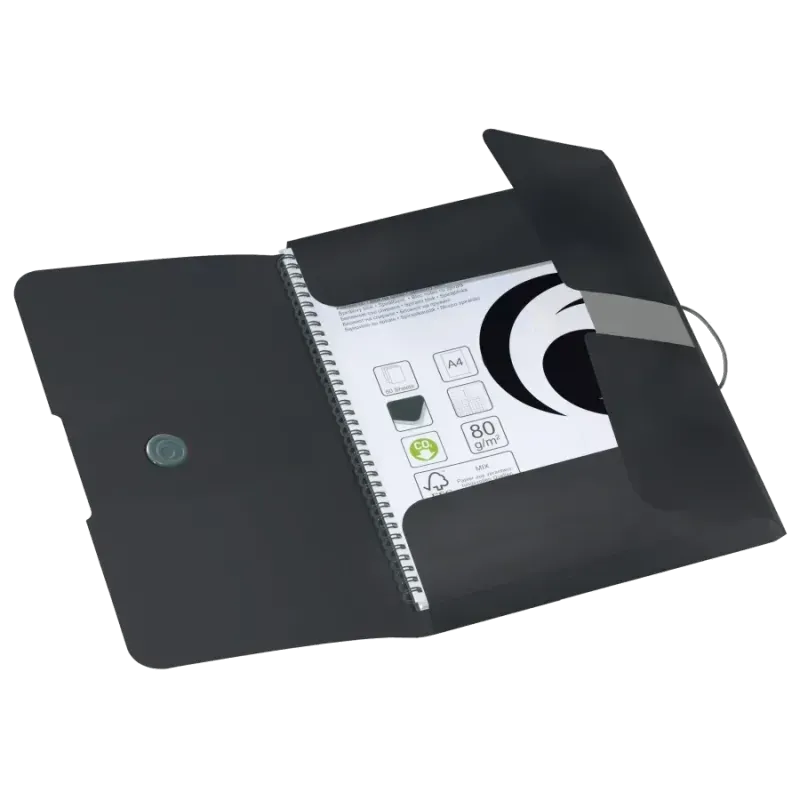 Herlitz Mapa A4 Easy Orga cu elastic neagra, 300 coli