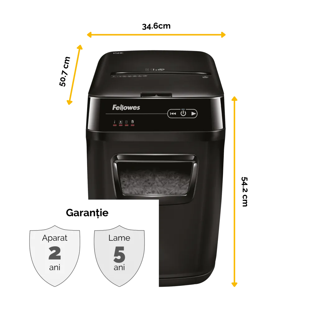 Fellowes AutoMax 150C distrugator automat 150 coli, P-4, cos 32L 