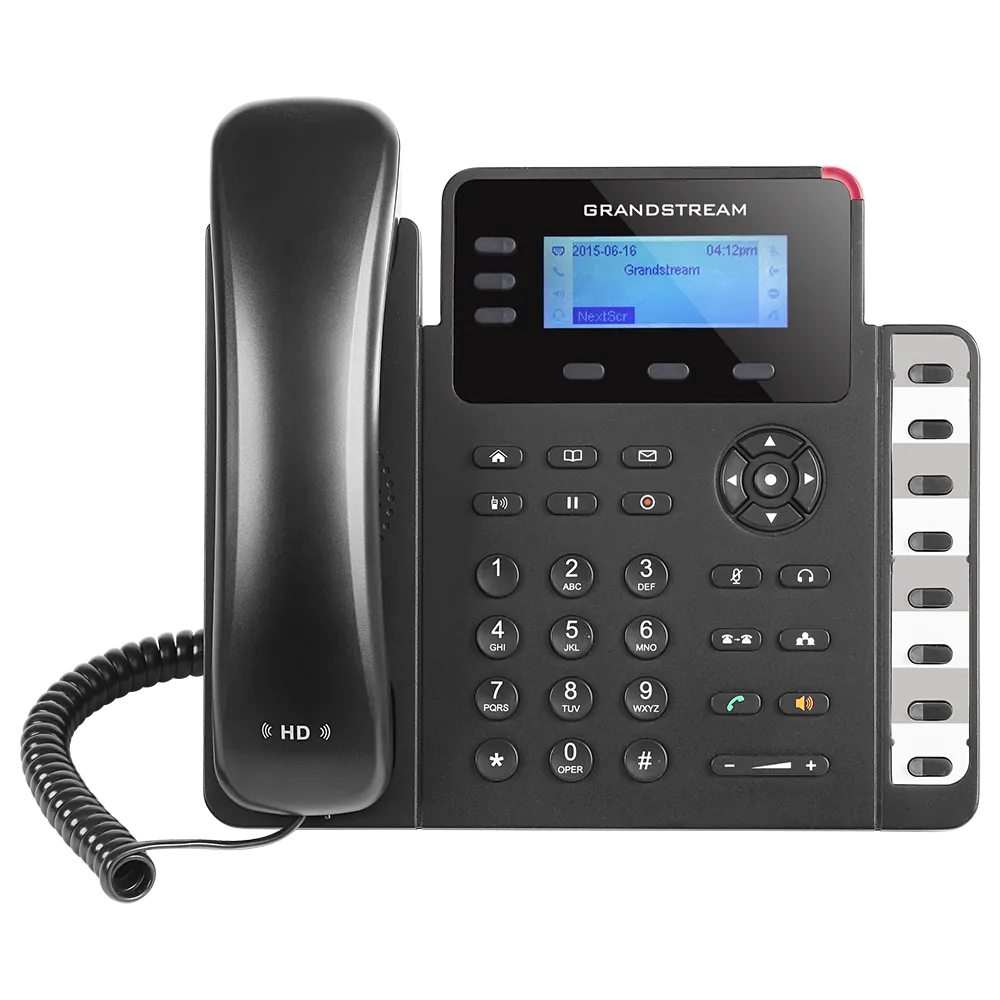 Grandstream Networks GXP1630 basic IP phone, 3 SIP accounts, 3 lines, 2x GbE, PoE 