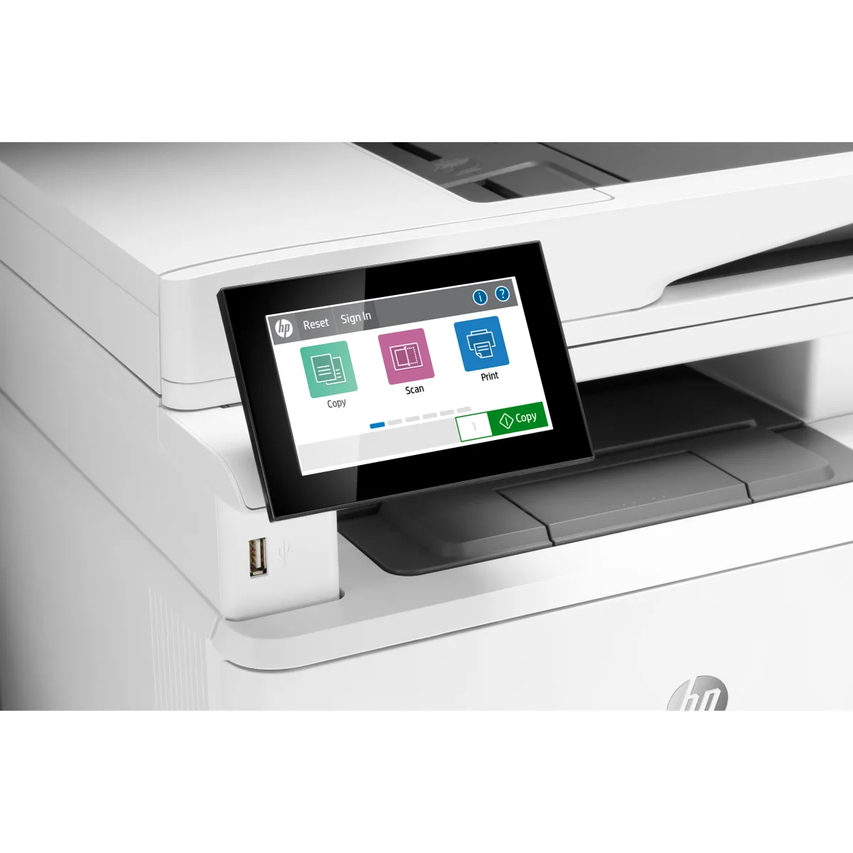 HP LaserJet Enterprise M430f multifunctional mono fax (3PZ55A) angle