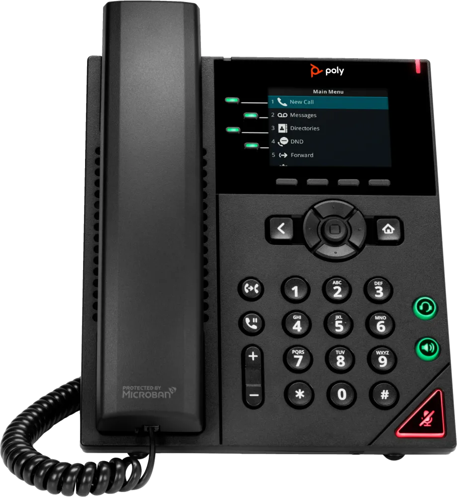 HP Poly VVX 250 4-Line IP Phone and PoE-enabled GSA/TAA No localization