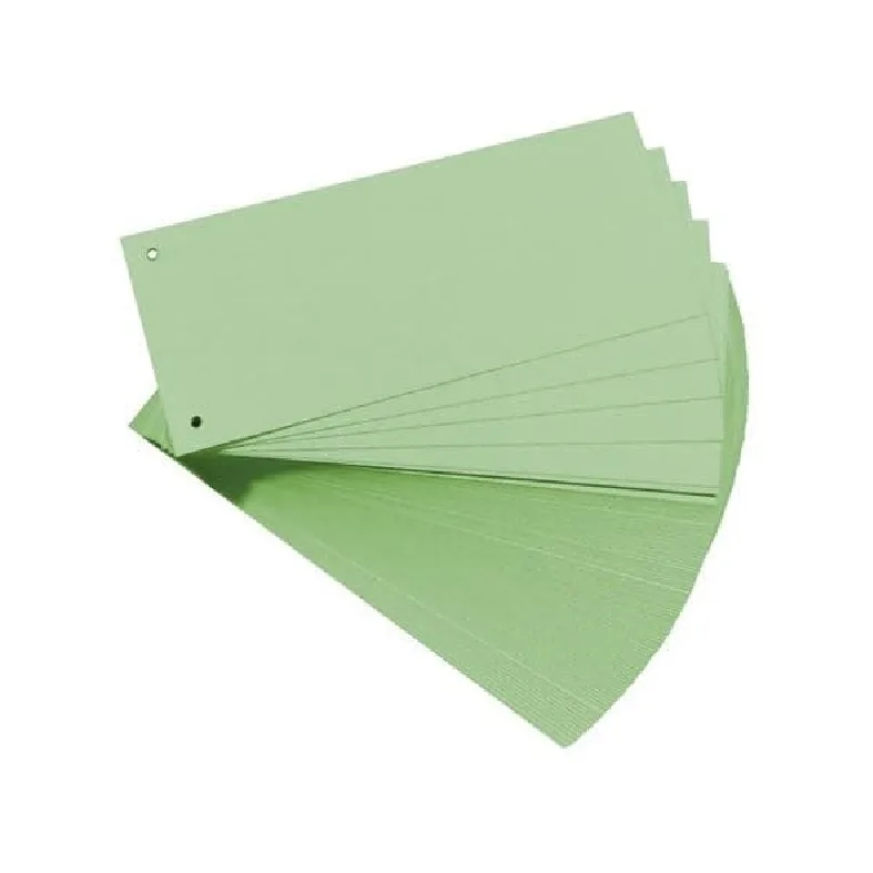 Office Separatoare carton biblioraft 100x240mm verzi, set 100