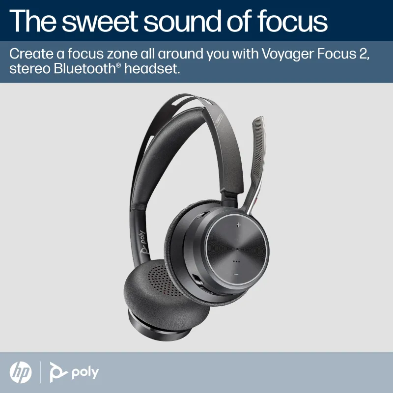 HP Poly Casca Voyager Focus 2 -M cu suport de incarcare, Binaural, On-Ear, USB-C/A 