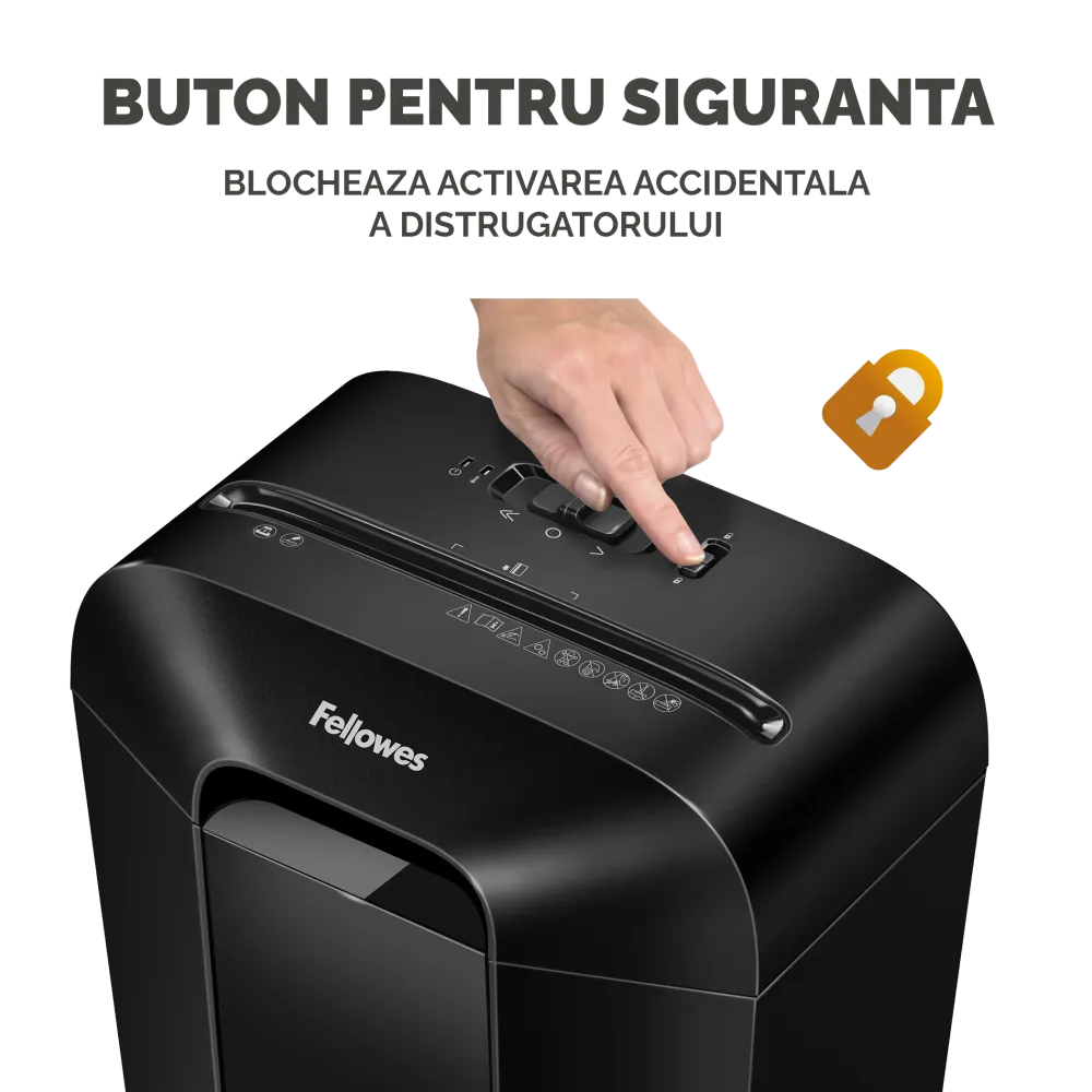 Fellowes Distrugator documente LX45, 8 coli, particule 4x35 mm, P-4, cos 17L 