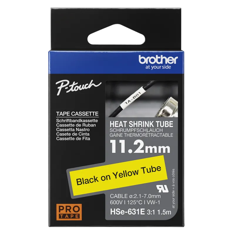 Brother Tub termocontractibil HSE-631E 11.2mm 1.5m galben