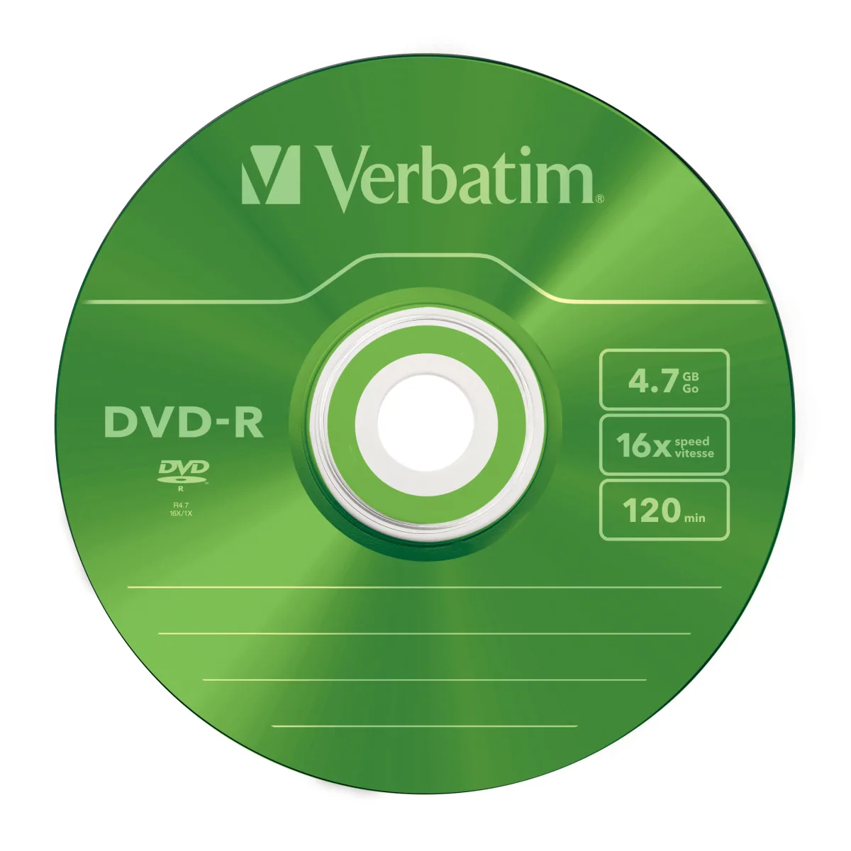 Verbatim DVD-R, 16x, 4.7GB, 120min, matt silver, Slim Case angle