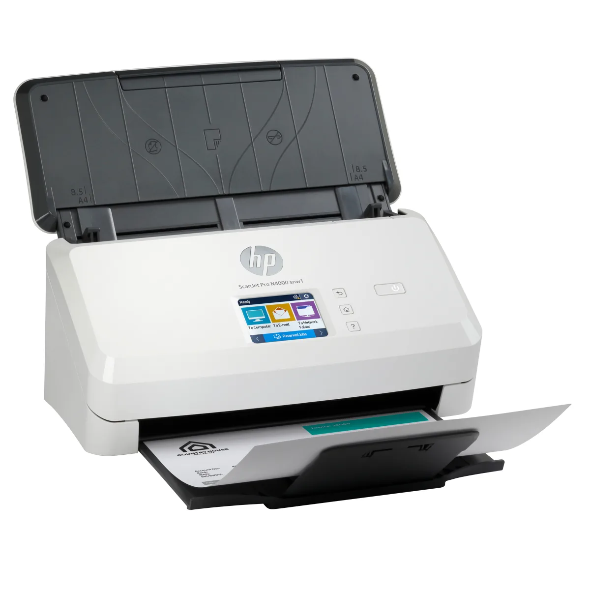 HP ScanJet Pro N4000 snw1 scanner retea Wi-Fi angle