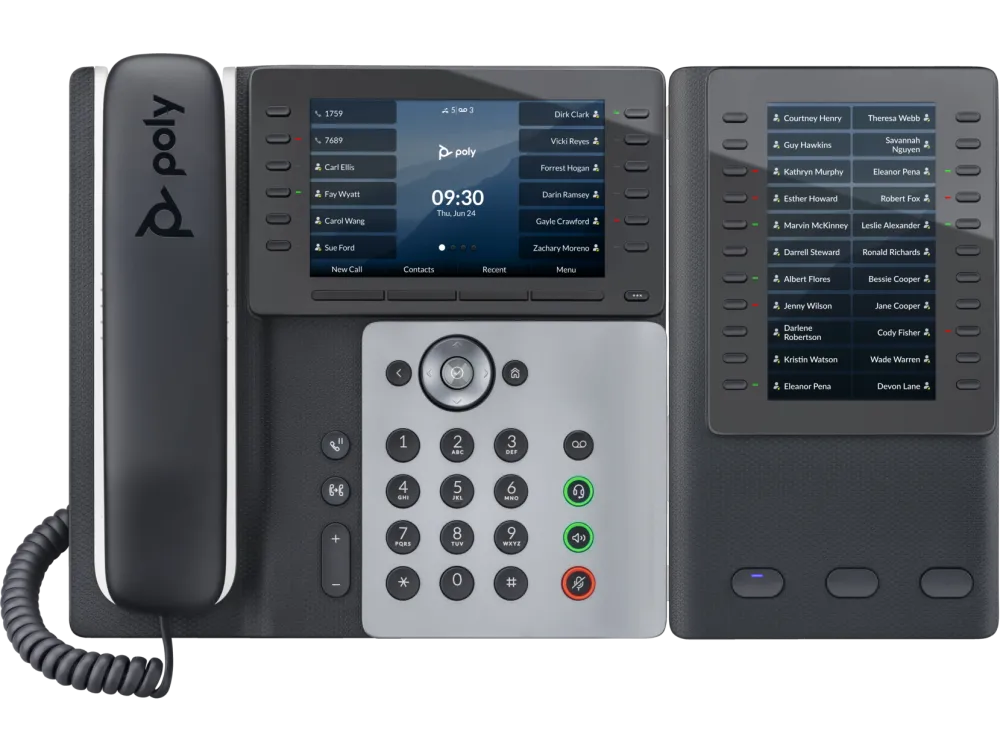 HP Poly Edge E550 IP Phone and PoE-enabled 