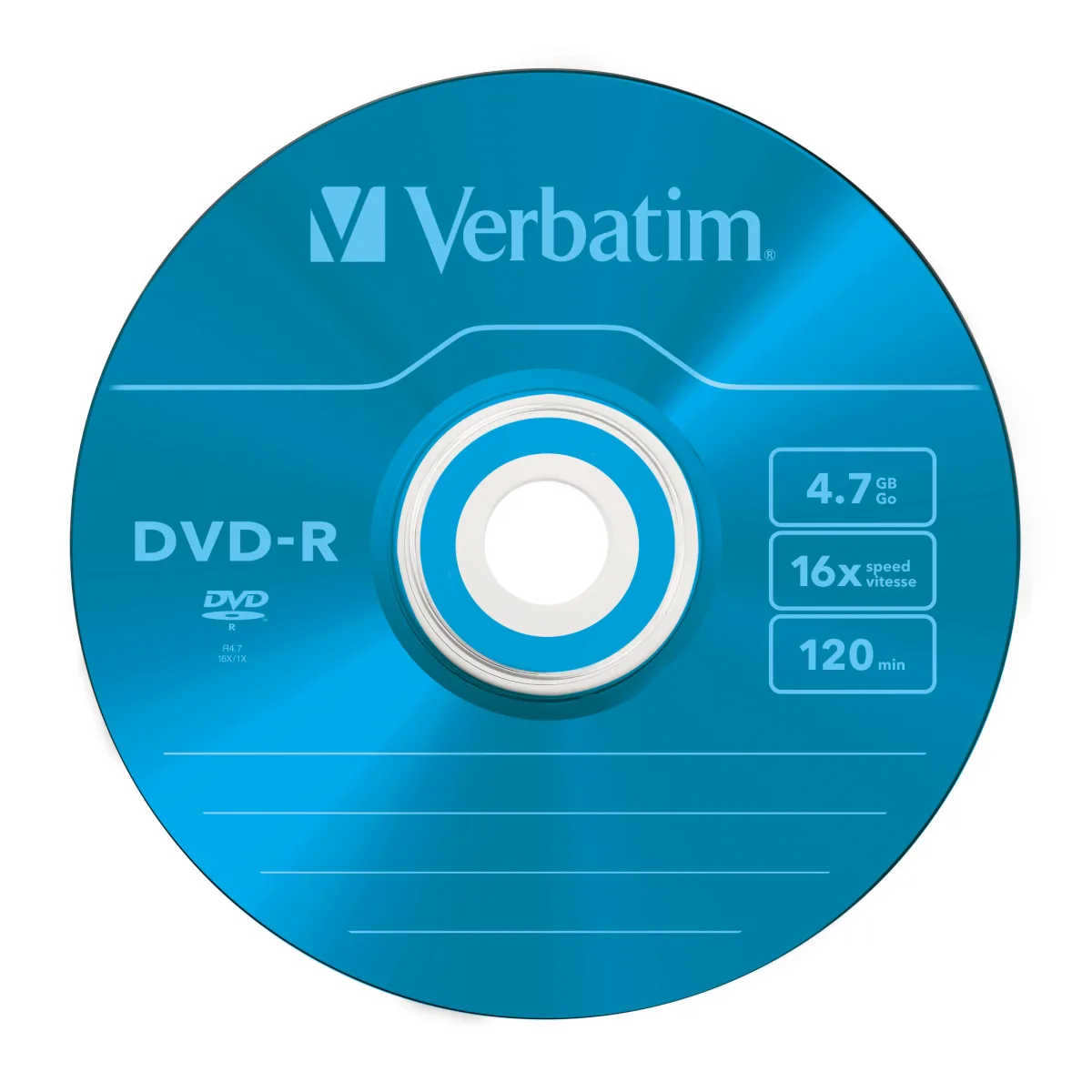 Verbatim DVD-R, 16x, 4.7GB, 120min, matt silver, Slim Case angle