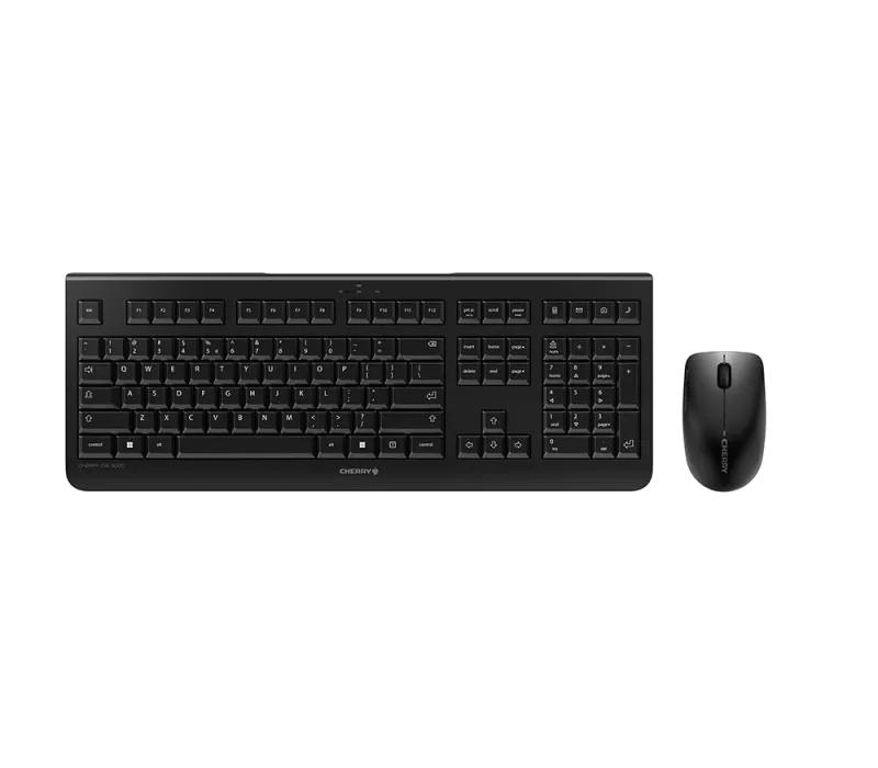 Cherry DW 3000 Kit tastatura si mouse, fara fir, US Intl, Euro Symbol Layout, Negru