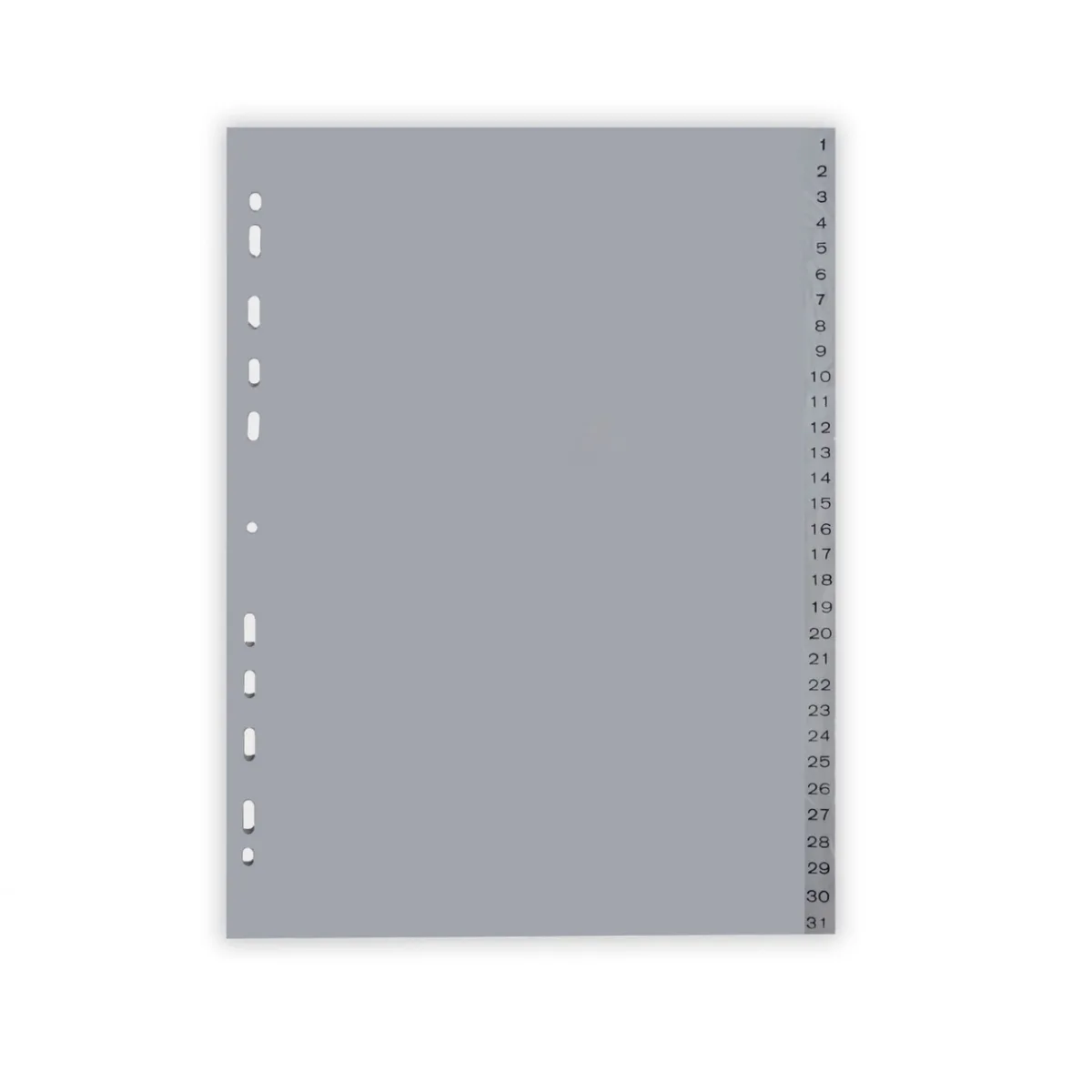 Optima Index plastic gri A4+ extra wide, 120 microni, numeric 1-31