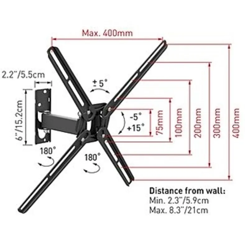 Barkan Suport TV perete full motion 13-65inch 40kg