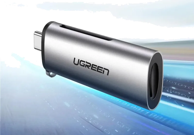 Ugreen CM184 card reader extern interfata USB Type-C citeste/scrie: SD si TF microSD 