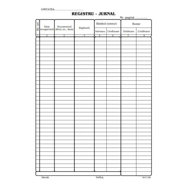 Office Registru jurnal A4 100 file 14-1-1