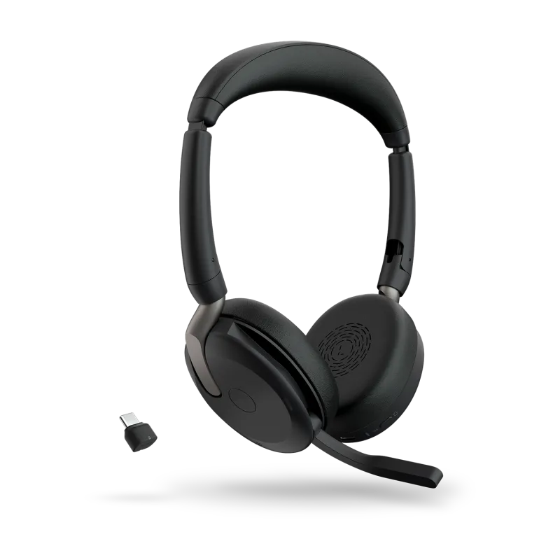 Jabra Evolve2 65 Flex UC Stereo pliabila, USB-C Link 380c, negru 