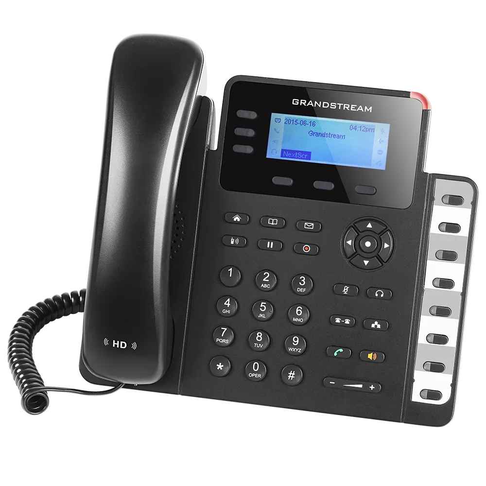 Grandstream Networks GXP1630 basic IP phone, 3 SIP accounts, 3 lines, 2x GbE, PoE 