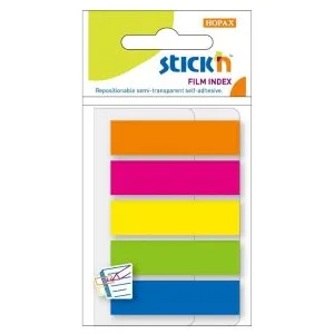 Hopax Index autoadeziv plastic 12x45mm 5 culori