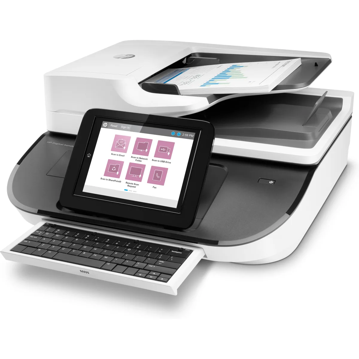 HP Digital Sender Flow 8500 fn2 statie scanare OCR angle