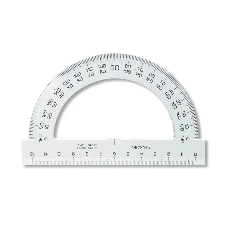Koh-I-Noor Raportor plastic 180 grade cu rigla 125mm