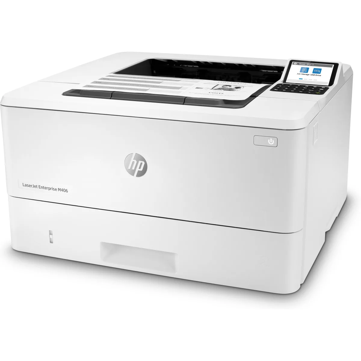 HP LaserJet Enterprise M406dn imprimanta laser mono A4 (3PZ15A) angle