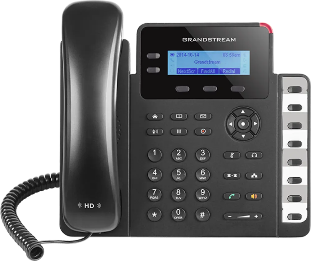 Grandstream Networks GXP1628 basic IP phone, 2 SIP accounts, 2 lines, 2x GbE, PoE 