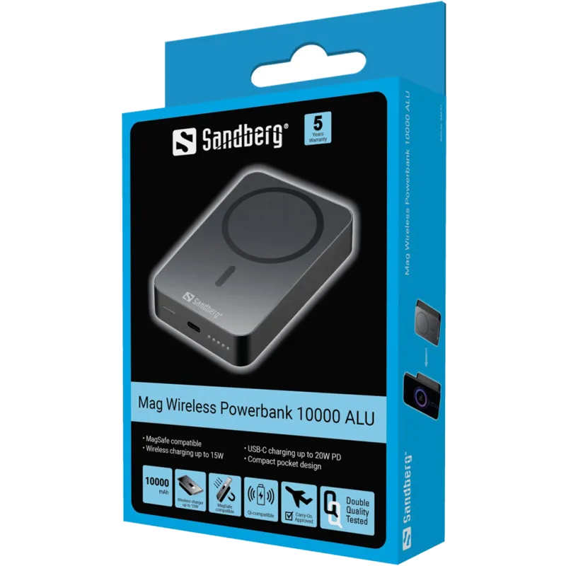 Sandberg Mag Wireless Powerbank 10000mAh baterie externa compatibila MagSafe 