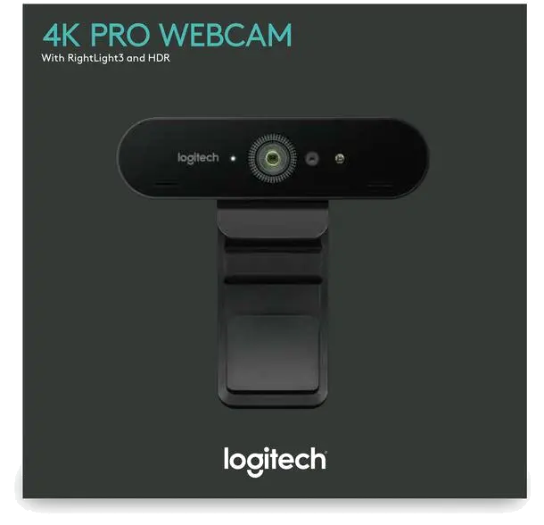 Logitech Brio Webcam 4K Ultra HD 30fps, 5x digital zoom, RightLight 3 HDR 