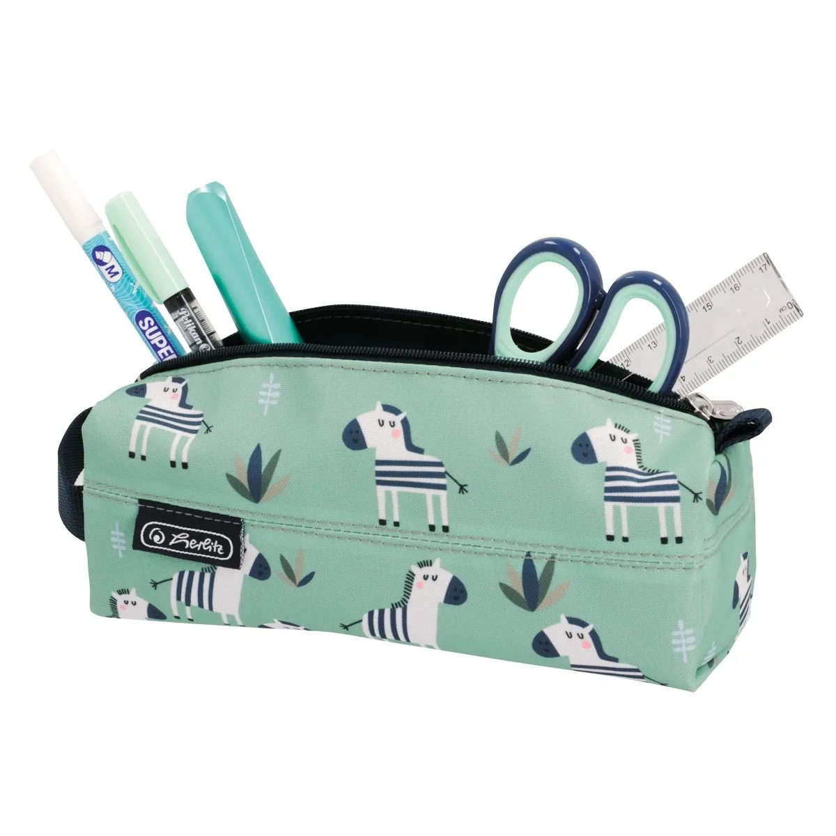 Herlitz Penar etui Quattro Crazy Zebra, cu maner 