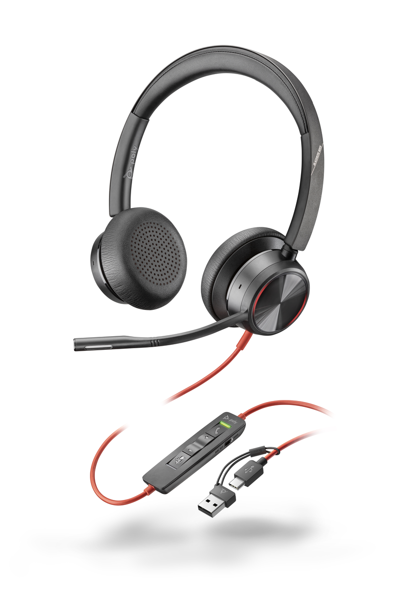 HP Poly Blackwire 8225 casca stereo USB-C/USB-A cu ANC (8X223AA)