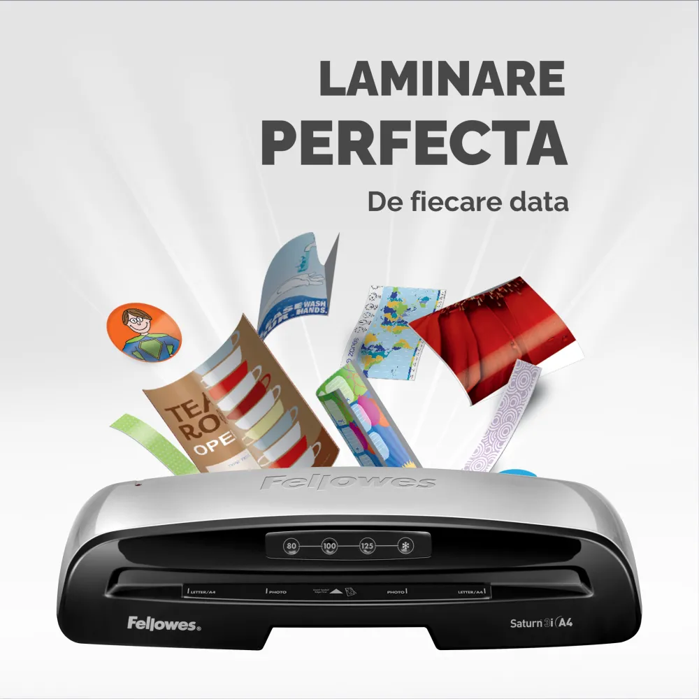 Fellowes Laminator A4 Saturn3i 125mic 235mm 300mm/min InstaHeat lifestyle