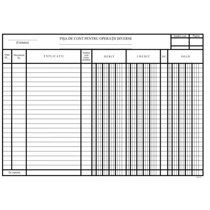 Office Set 100fise cont analitic operatiuni diverse 24.5x19.5cm carton230g