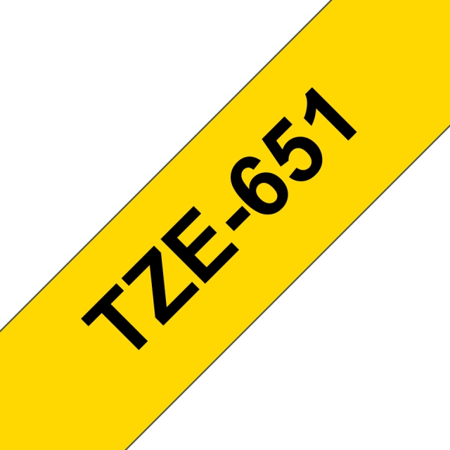 Brother Banda laminata TZe-651 24mm 8m negru pe galben 