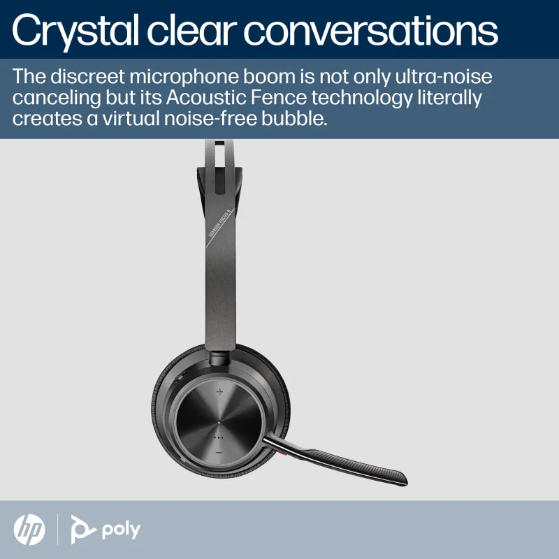 HP Poly Casca Voyager Focus 2 -M cu suport de incarcare, Binaural, On-Ear, USB-C/A 