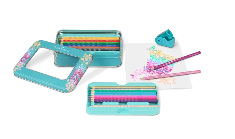 Faber-Castell Set Sparkle 20 creioane colorate cu ascutitoare sleeve 