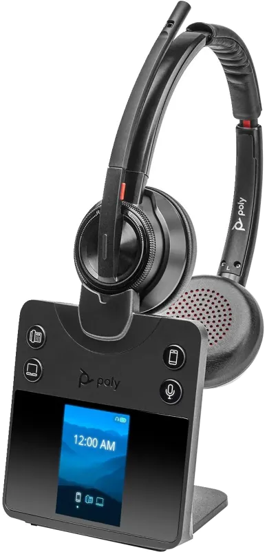 HP Poly Casca Savi 8420, DECT wireless, cu stand incarcare, Binaural