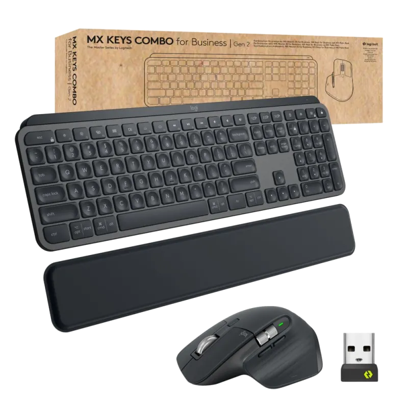 Logitech Mx Keys Combo For Business keyboard Bluetooth, Spanish Layout