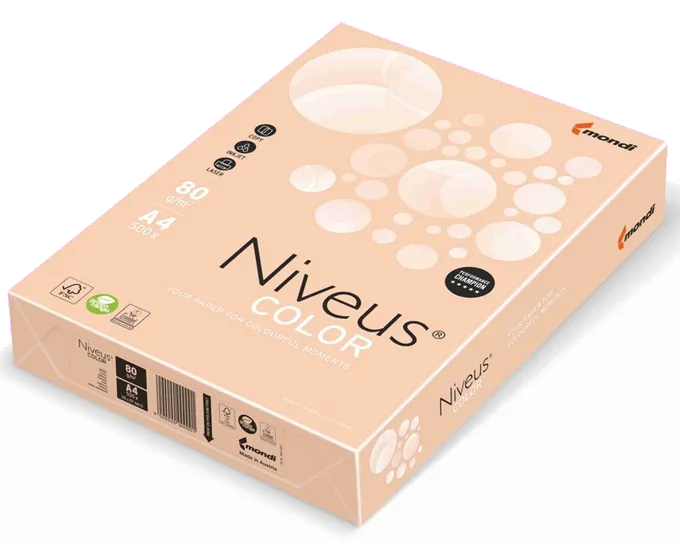 Niveus Hartie colorata A4 80g/mp Somon Pal SA24, 500 coli