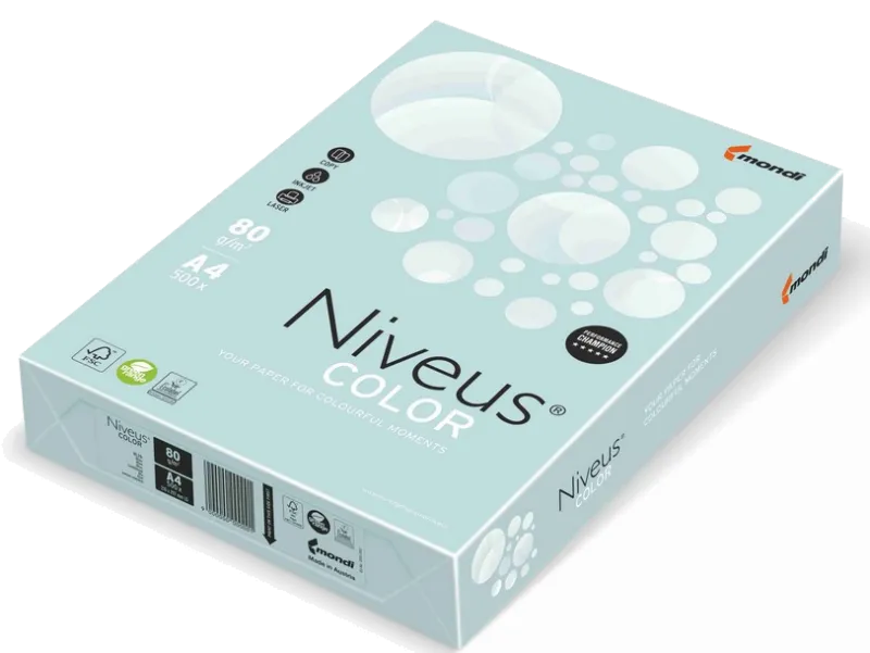 Niveus Hartie colorata A4 80g/mp Albastru Deschis BL29, 500 coli