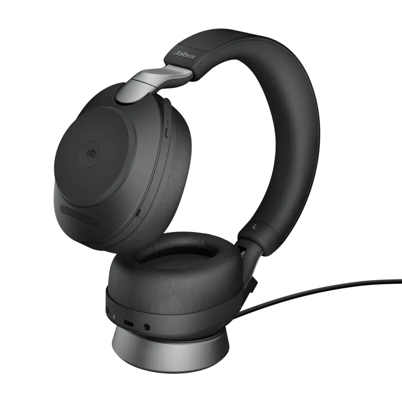 Jabra Casca EVOLVE2 85 MS 28599-999-889, binaural, Over-the-Ear, Dual Bluetooth, USB-C, stand incarcare