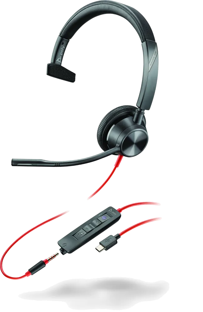 HP Poly Blackwire 3315-M mono USB-C USB-A jack Teams (8X218AA)