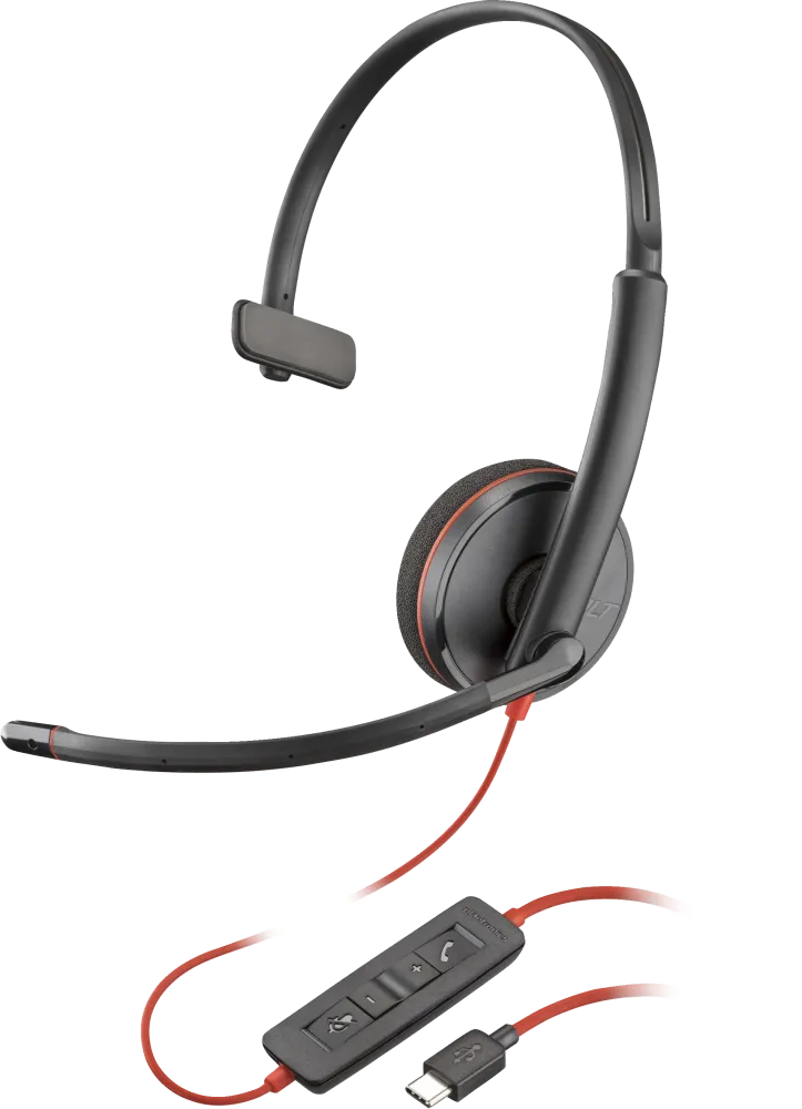 HP Poly Casca Blackwire 3210 cu fir, Monoaural, On-Ear, conectare USB-C/USB-A (Bulk)