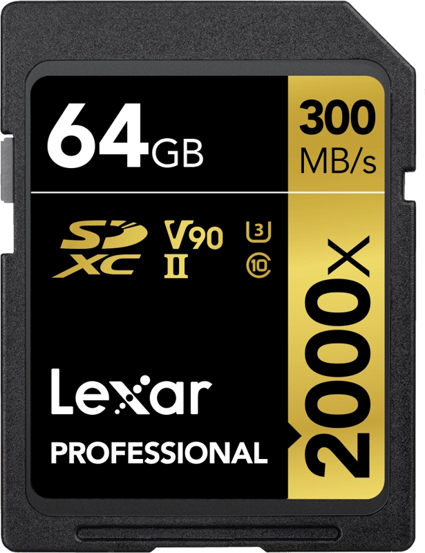 Lexar SDXC Pro 2000X UHS-II U3 R300/W260 (V90) 64GB lifestyle