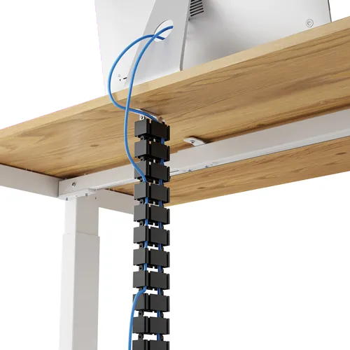 Fellowes Organizator cabluri birou reglabil negru pana la 130 cm 