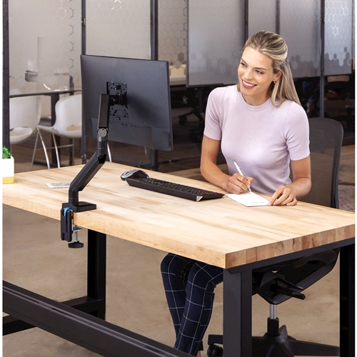 Fellowes Platinum Series Single Monitor Arm Black maxim 32inch si 8Kg 2xUSB-A hub 