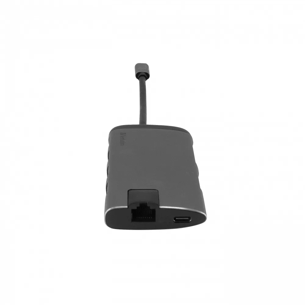 Verbatim Hub USB-C Gigabit LANx1 USB-A 3.0 x 3 HDMI x 1 (4K@30Hz) USB Type C x 1 SD x 1 m angle