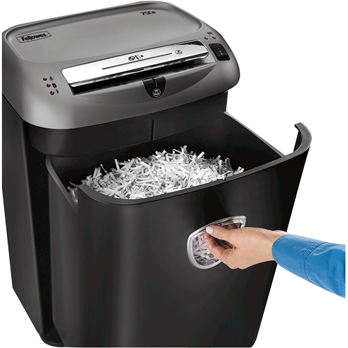Fellowes Distrugator documente 75Cs, 12 coli, particule 4x35 mm, P-4, CD/DVD, cos 27L